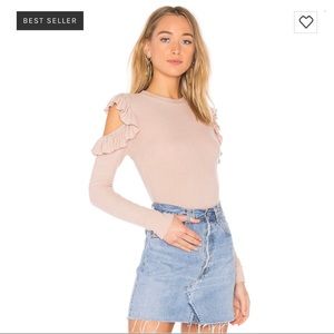 Tularosa the Label Ruffle Cold Shoulder Sweater
